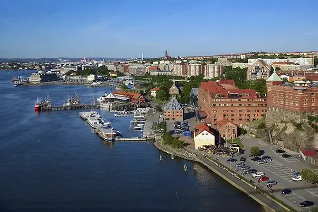 Utsikt från älvsborgsbron i Göteborg
